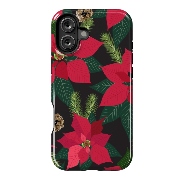 iPhone 16 Plus StrongFit Christmas poinsetta flowers by haroulita