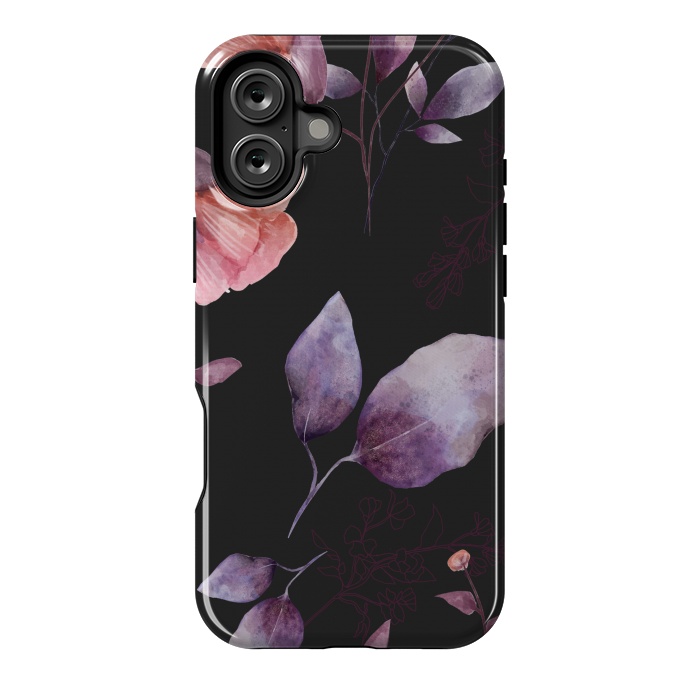 iPhone 16 Plus StrongFit rose gray flowers by haroulita