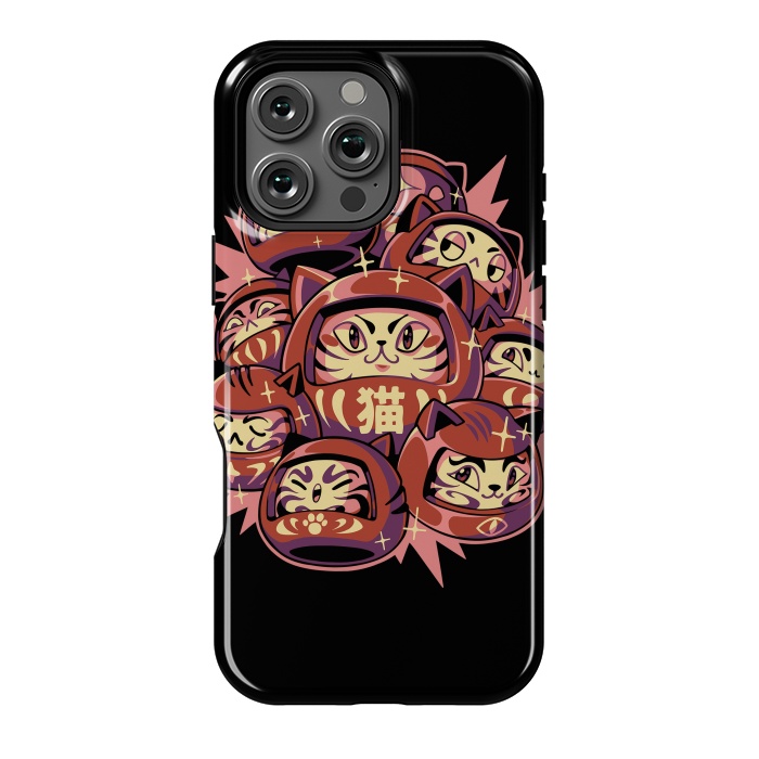 iPhone 16 Pro Max StrongFit Daruma Cats by Ilustrata