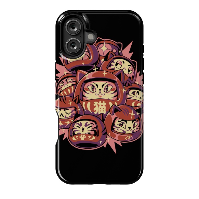 iPhone 16 Plus StrongFit Daruma Cats by Ilustrata