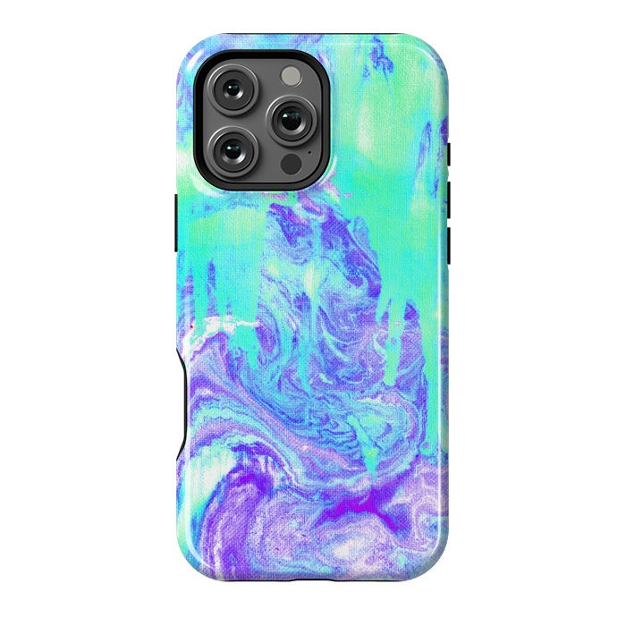 iPhone 16 Pro Max StrongFit Melting Marble in Mint & Purple by Tangerine-Tane