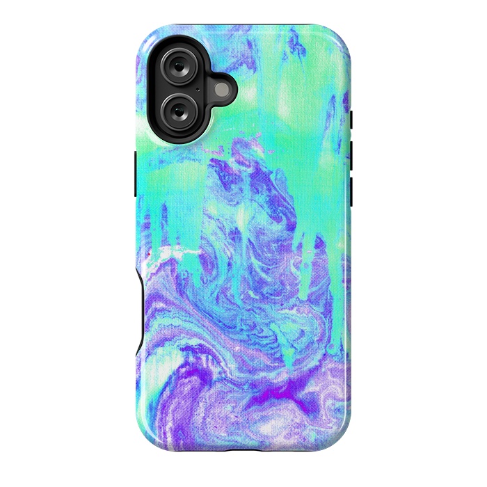 iPhone 16 Plus StrongFit Melting Marble in Mint & Purple by Tangerine-Tane