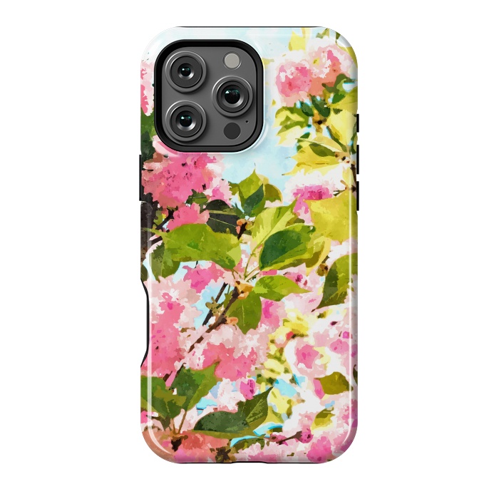 iPhone 16 Pro Max StrongFit Day dreaming under the blooming Bougainvillea | Summer botanical Floral Vintage Garden Painting by Uma Prabhakar Gokhale