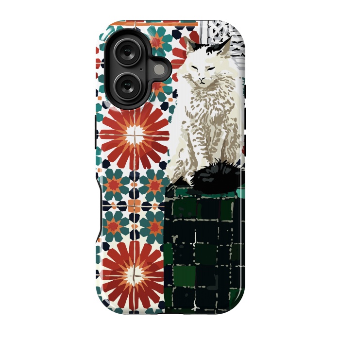 iPhone 16 StrongFit Bohemian Cat by Uma Prabhakar Gokhale