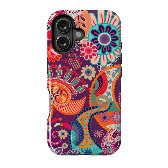 iPhone 16 StrongFit Figure in bright flowers by ArtsCase