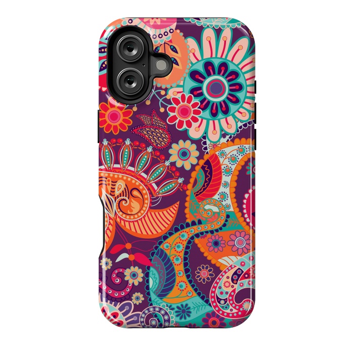 iPhone 16 Plus StrongFit Figure in bright flowers by ArtsCase