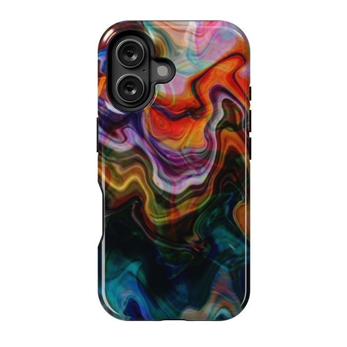 iPhone 16 StrongFit Digitalart Abstract Marbling G596 by Medusa GraphicArt