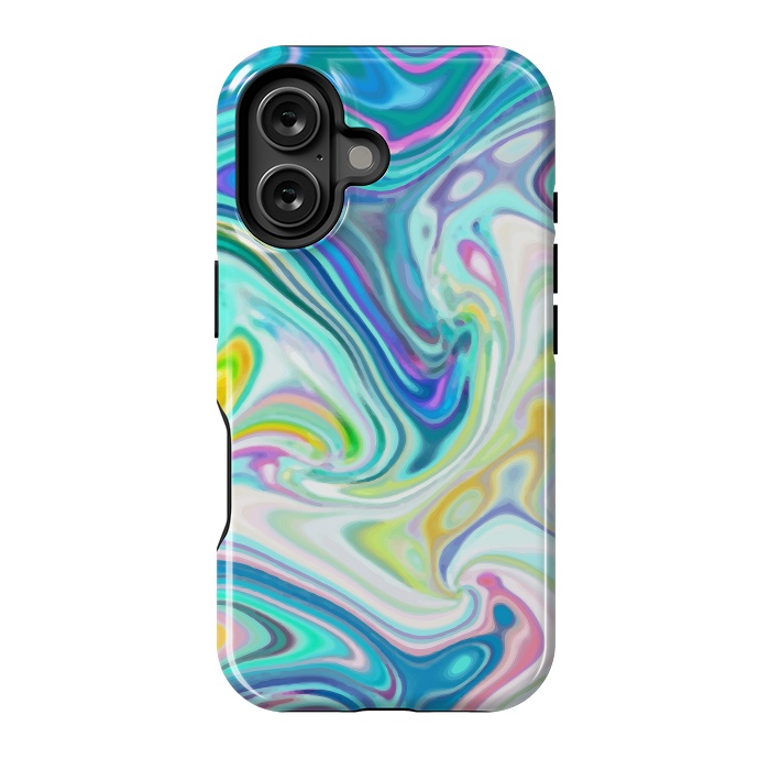 iPhone 16 StrongFit Digitalart Abstract Marbling G597 by Medusa GraphicArt