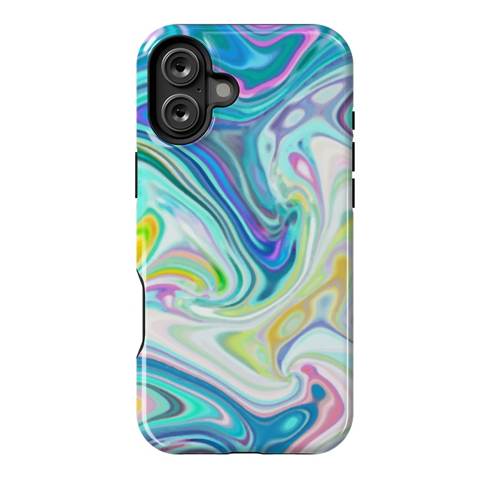 iPhone 16 Plus StrongFit Digitalart Abstract Marbling G597 by Medusa GraphicArt