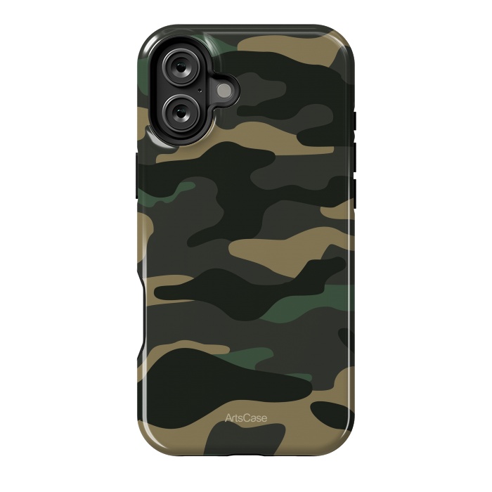 iPhone 16 Plus StrongFit Green Camo by ArtsCase