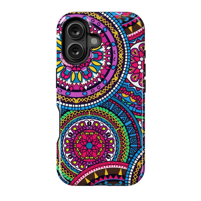 iPhone 16 StrongFit Multicolor Ornament Mandala by ArtsCase