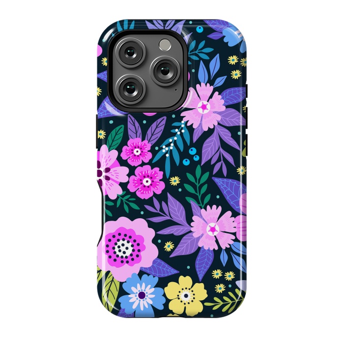 iPhone 16 Pro StrongFit Pink Multicolor WildFlowers at Best by ArtsCase