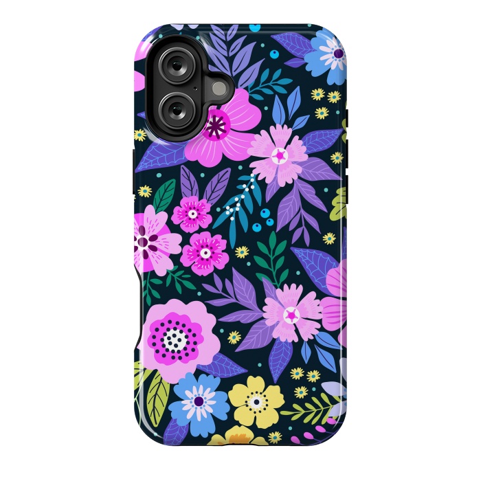 iPhone 16 Plus StrongFit Pink Multicolor WildFlowers at Best by ArtsCase