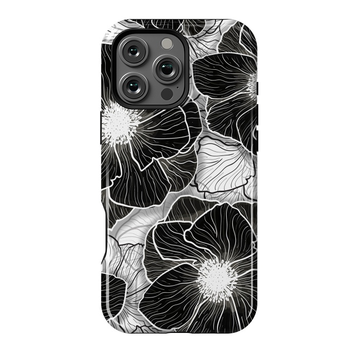 iPhone 16 Pro Max StrongFit Anemones Wildflower Illustration G599 by Medusa GraphicArt