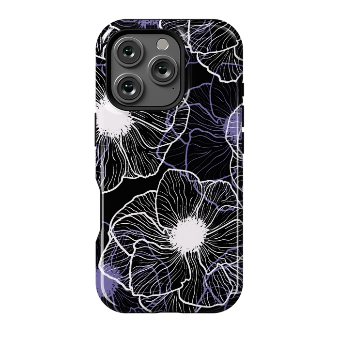 iPhone 16 Pro StrongFit Anemones Wildflower Illustration G601 by Medusa GraphicArt