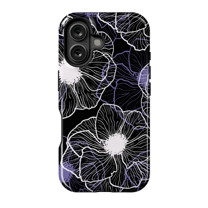 iPhone 16 StrongFit Anemones Wildflower Illustration G601 by Medusa GraphicArt