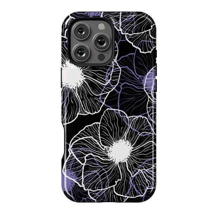 iPhone 16 Pro Max StrongFit Anemones Wildflower Illustration G601 by Medusa GraphicArt