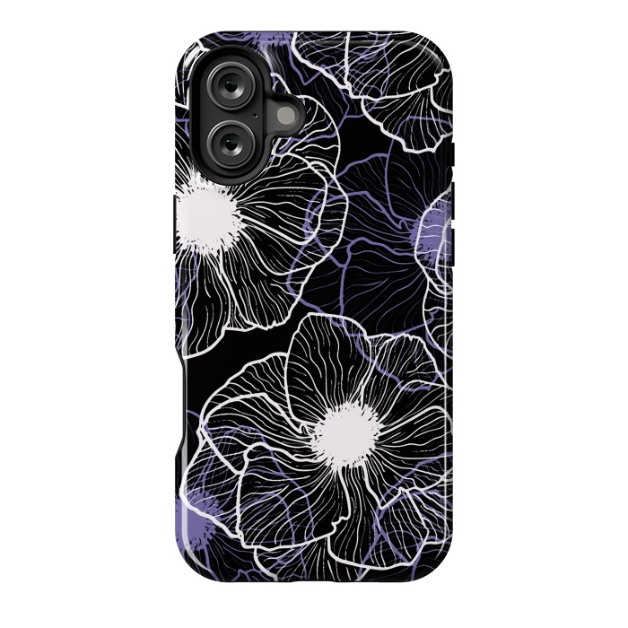 iPhone 16 Plus StrongFit Anemones Wildflower Illustration G601 by Medusa GraphicArt