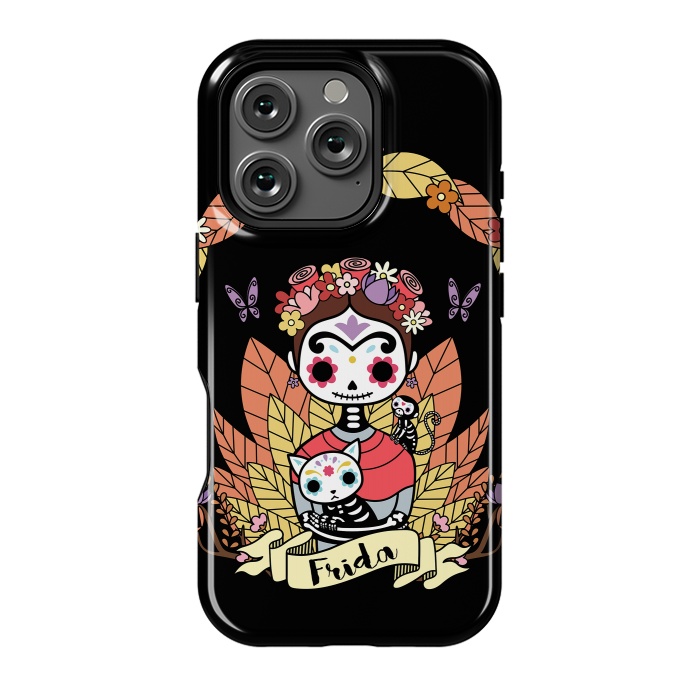 iPhone 16 Pro StrongFit Cute Frida sugar skull by Laura Nagel