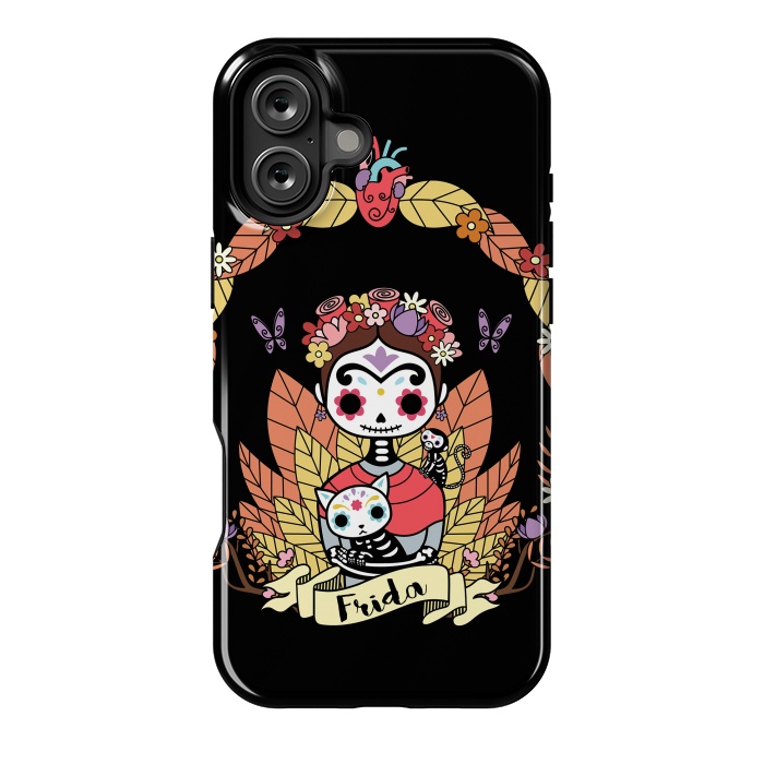 iPhone 16 Plus StrongFit Cute Frida sugar skull by Laura Nagel