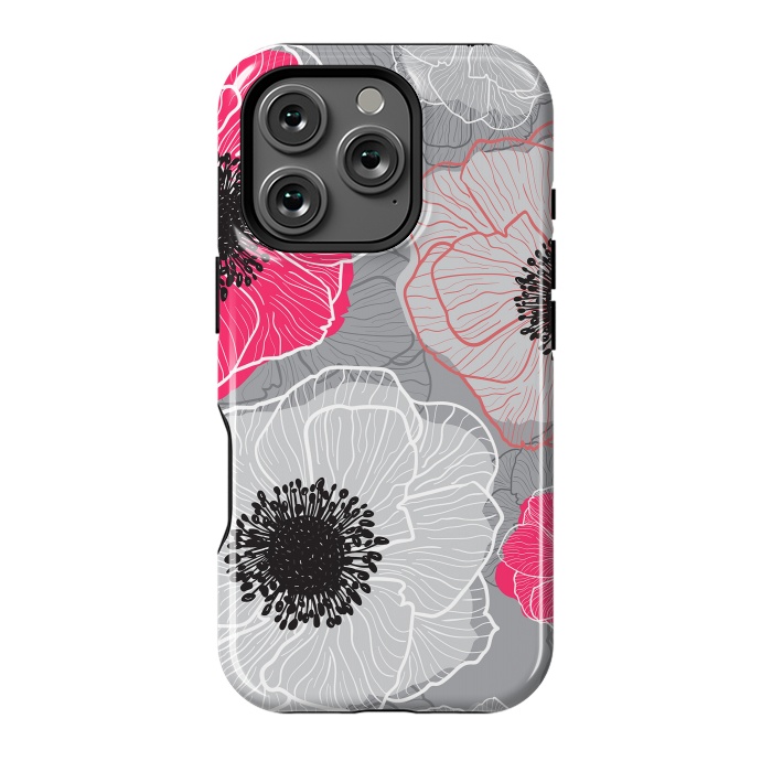 iPhone 16 Pro StrongFit Colorful Anemones Wildflower G603 by Medusa GraphicArt