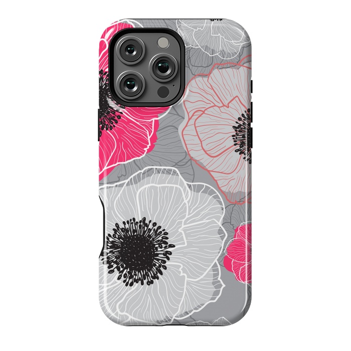 iPhone 16 Pro Max StrongFit Colorful Anemones Wildflower G603 by Medusa GraphicArt