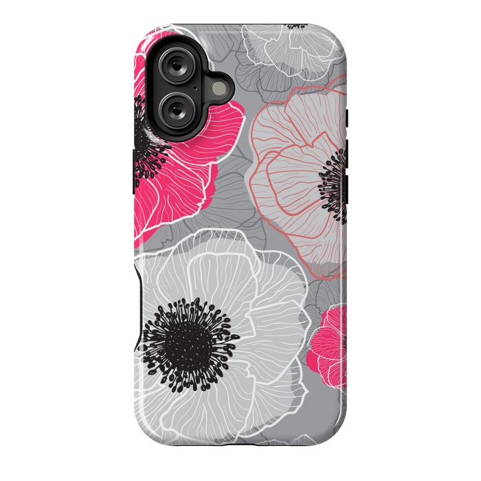 iPhone 16 Plus StrongFit Colorful Anemones Wildflower G603 by Medusa GraphicArt