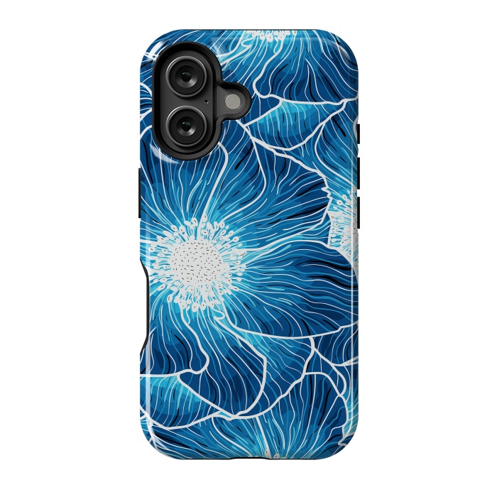 iPhone 16 StrongFit Blue Anemones Wildflower G605 by Medusa GraphicArt