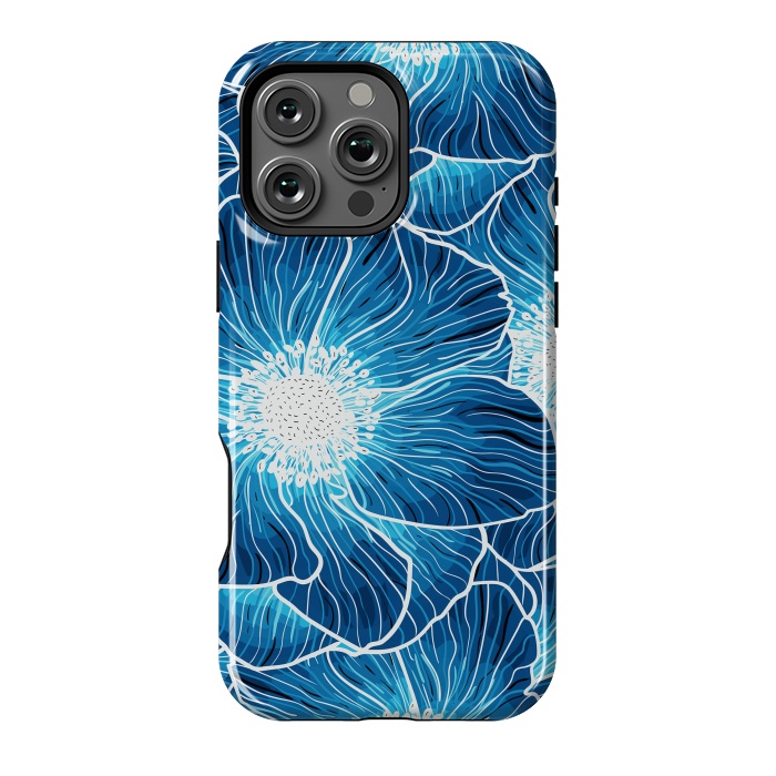 iPhone 16 Pro Max StrongFit Blue Anemones Wildflower G605 by Medusa GraphicArt