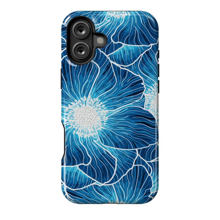 iPhone 16 Plus StrongFit Blue Anemones Wildflower G605 by Medusa GraphicArt