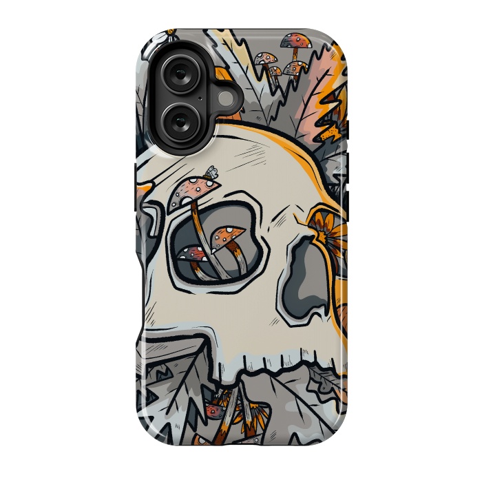 iPhone 16 StrongFit The mushrooms and skull by Steve Wade (Swade)