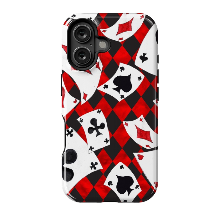 iPhone 16 StrongFit alice-playing cards by haroulita