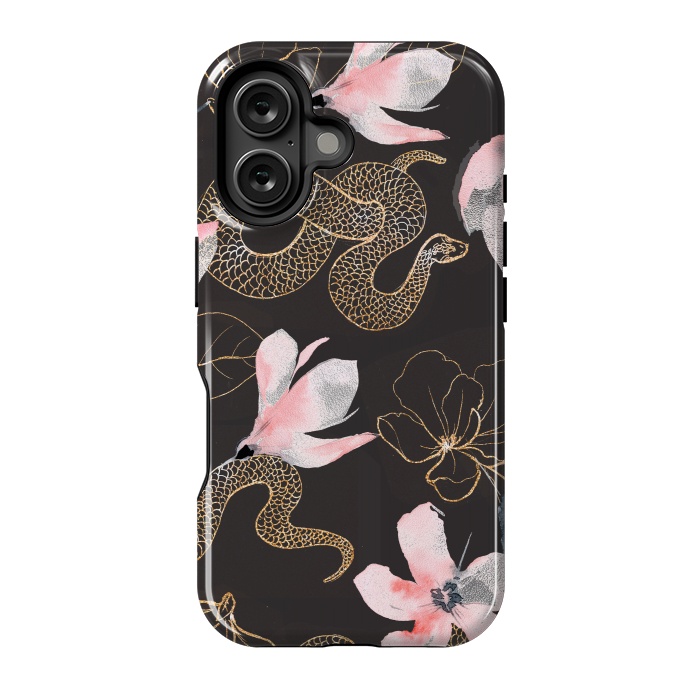 iPhone 16 StrongFit gold snake by haroulita