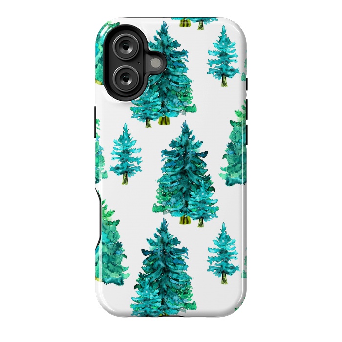 iPhone 16 Plus StrongFit Christmas watercolor trees by haroulita