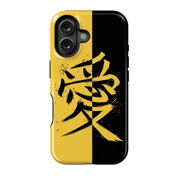 iPhone 16 StrongFit Kanji yellow and black by Alberto