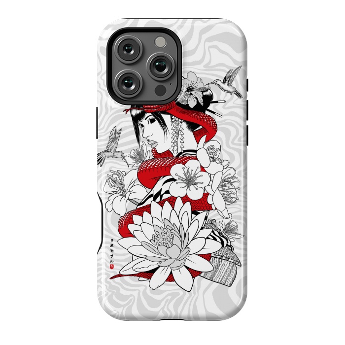 iPhone 16 Pro Max StrongFit Snake and Geisha by Alberto