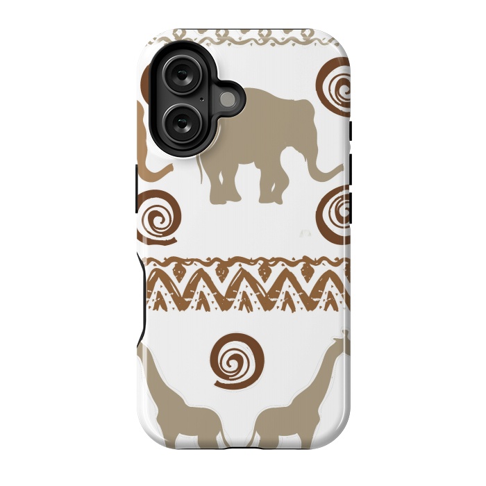 iPhone 16 StrongFit giraffe and elephant by haroulita