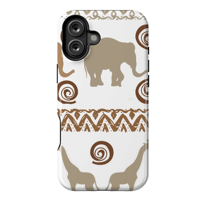 iPhone 16 Plus StrongFit giraffe and elephant by haroulita