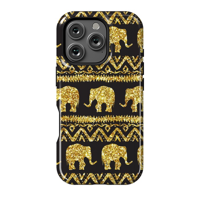 iPhone 16 Pro StrongFit glitter elephant by haroulita