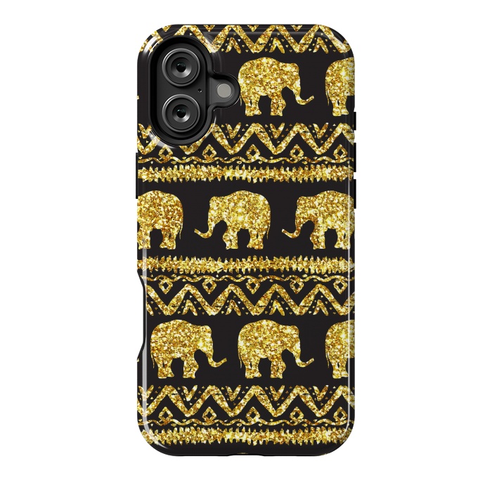 iPhone 16 Plus StrongFit glitter elephant by haroulita