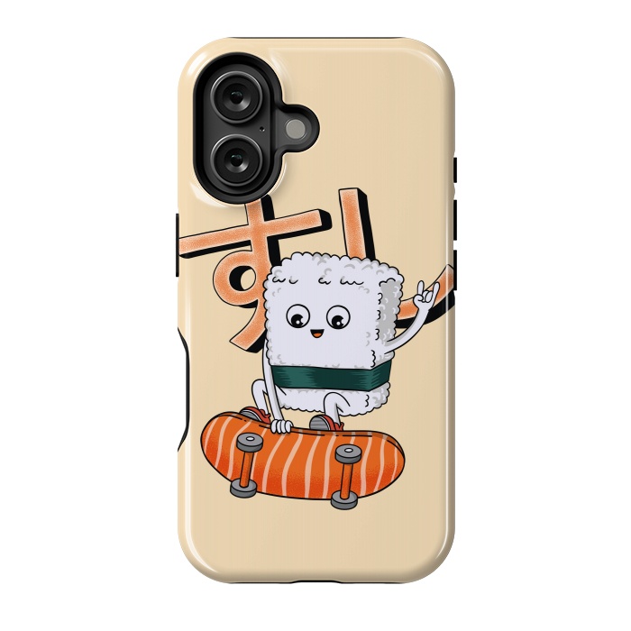 iPhone 16 StrongFit Sushi and skateboard by Coffee Man