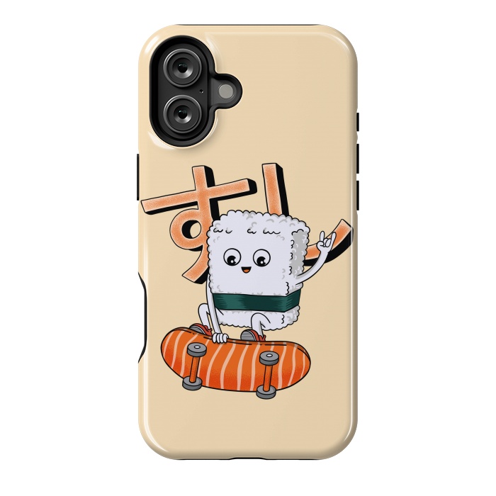 iPhone 16 Plus StrongFit Sushi and skateboard by Coffee Man