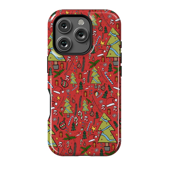 iPhone 16 Pro StrongFit The festive Xmas pattern by Steve Wade (Swade)