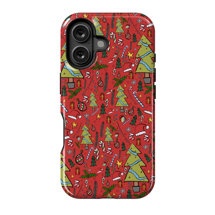 iPhone 16 StrongFit The festive Xmas pattern by Steve Wade (Swade)