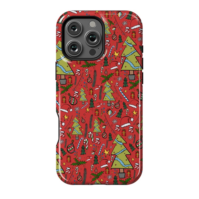 iPhone 16 Pro Max StrongFit The festive Xmas pattern by Steve Wade (Swade)