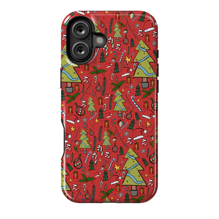 iPhone 16 Plus StrongFit The festive Xmas pattern by Steve Wade (Swade)