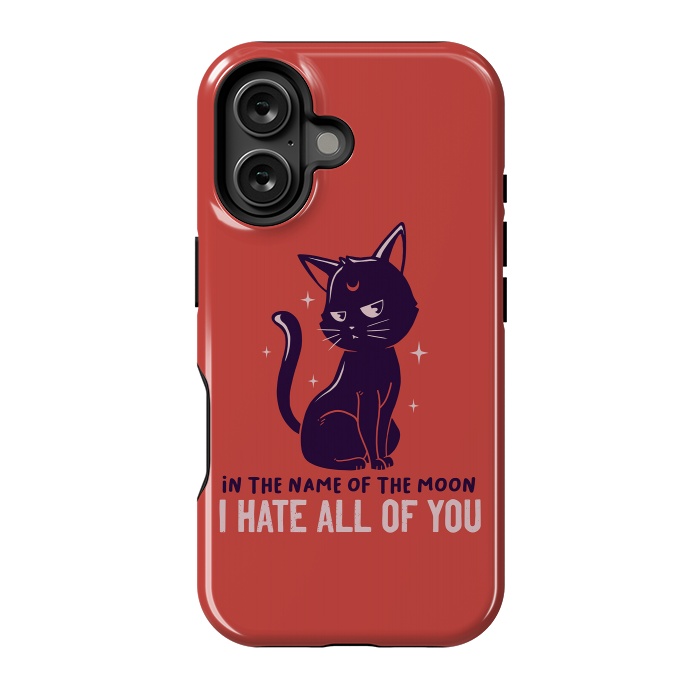 iPhone 16 StrongFit In The Name Of The Moon Funny Cute Cat by eduely