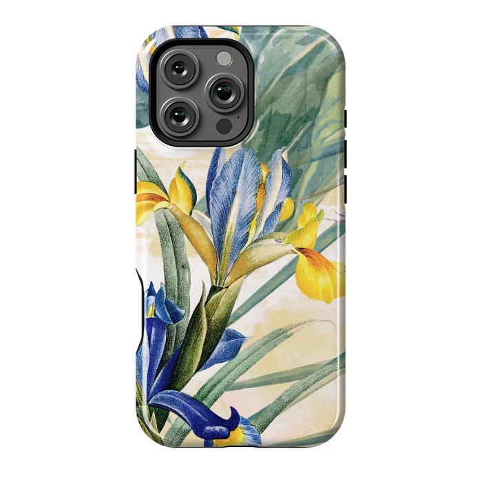 iPhone 16 Pro Max StrongFit Elegant iris flowers - watercolor botanical illustration by Oana 