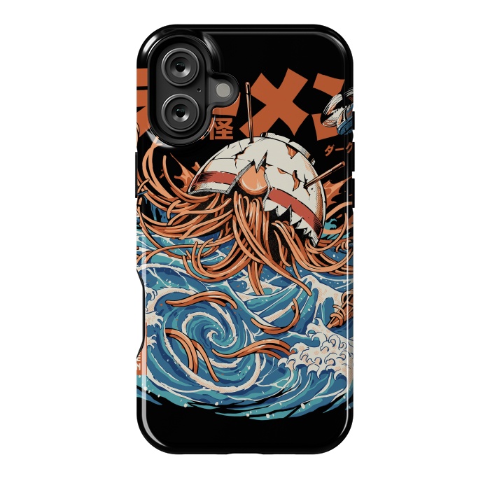 iPhone 16 Plus StrongFit Black Dark Great Ramen off Kanagawa by Ilustrata