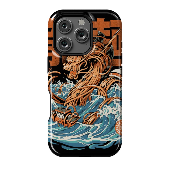 iPhone 16 Pro StrongFit Black Great Ramen Dragon off Kanagawa by Ilustrata